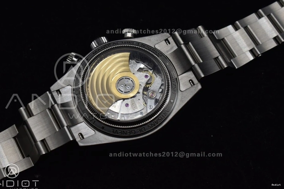 White Daytona A7750 ADGF Dial Best SS Bracelet Black on Edition SS 0311